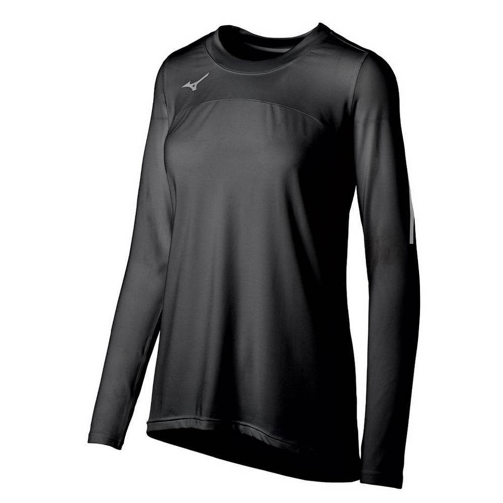 Jerseys Mizuno Techno VII Long Sleeve Mujer Negras Outlet UVQO-56129